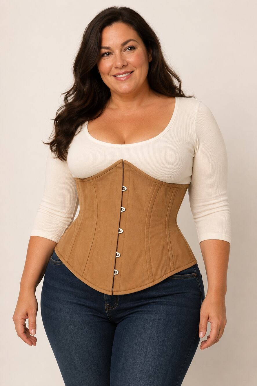 Orchard corset steel boned lace-up corset waist trainer renaissance gothic sz 34